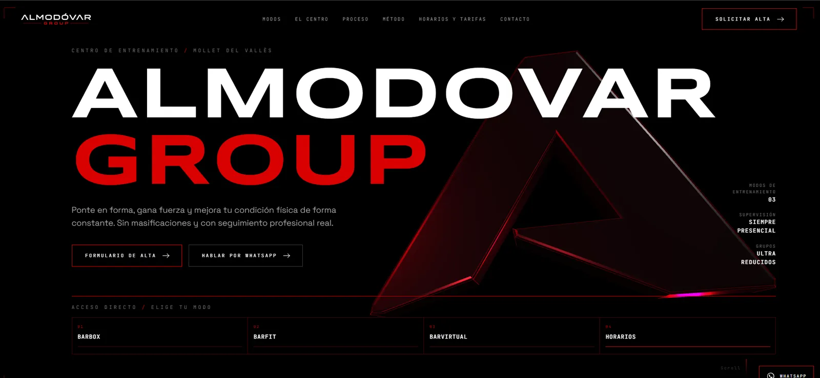 Almodóvar Group, pantalla principal